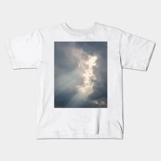 Sunbeam between storm clouds cloudscape Kids T-Shirt